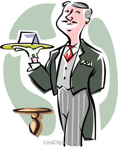 387x480 Butler Royalty Free Vector Clip Art Illustration