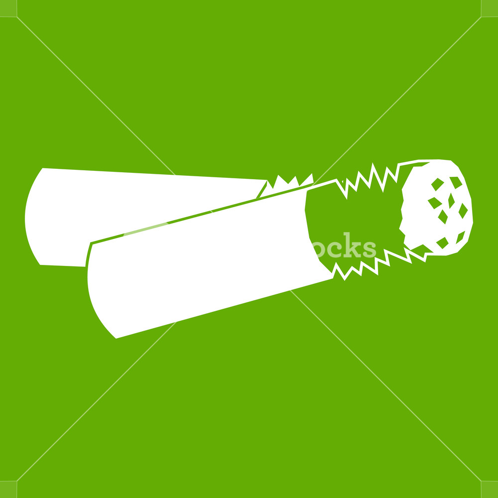 1000x1000 Cigarette Butt Icon White Isolated On Green Background Vector