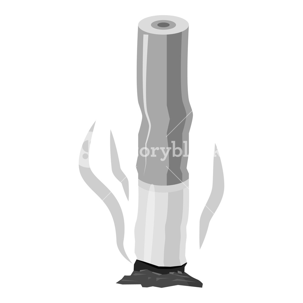 1000x1000 Cigarette Butt Icon Gray Monochrome Illustration Of Cigarette