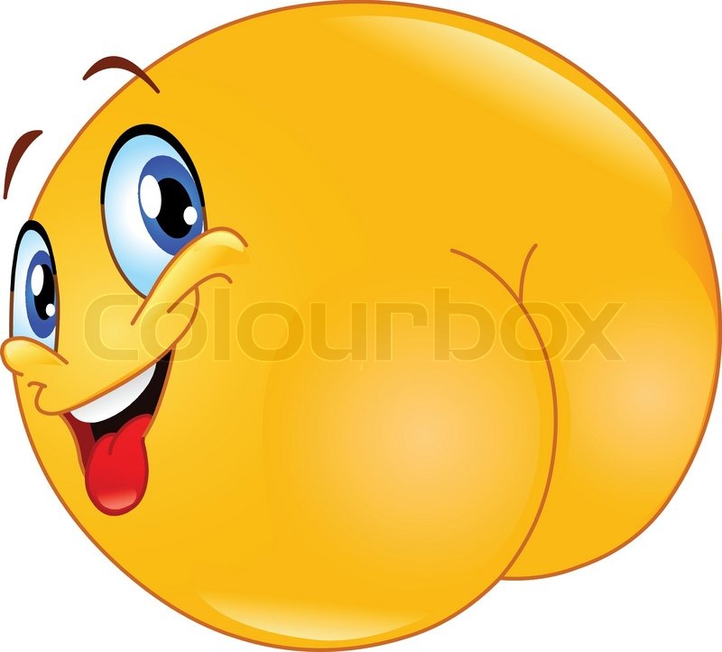 800x723 Naughty Emoticon Showing His Butt Stock Vector Colourbox