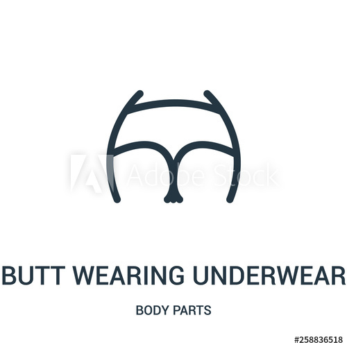 500x500 Butt Wearing Underwear Icon Vector From Body Parts Collection