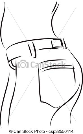 294x470 Butt Black And White Simple Line Illustration Vector Clip Art