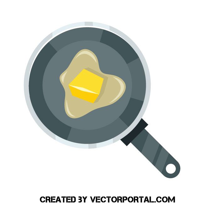 660x660 Butter On Frying Pan Vector Image Food And Drink Vectors