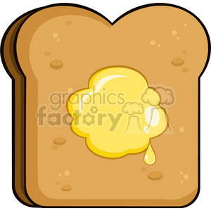 300x300 Illustration Cartoon Toast Bread Slice With Butter Vector