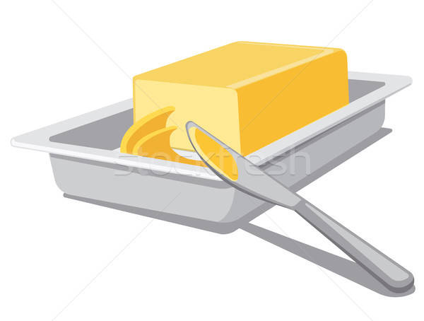 600x454 Sliced Spreading Butter Vector Illustration Oleh Tokarev