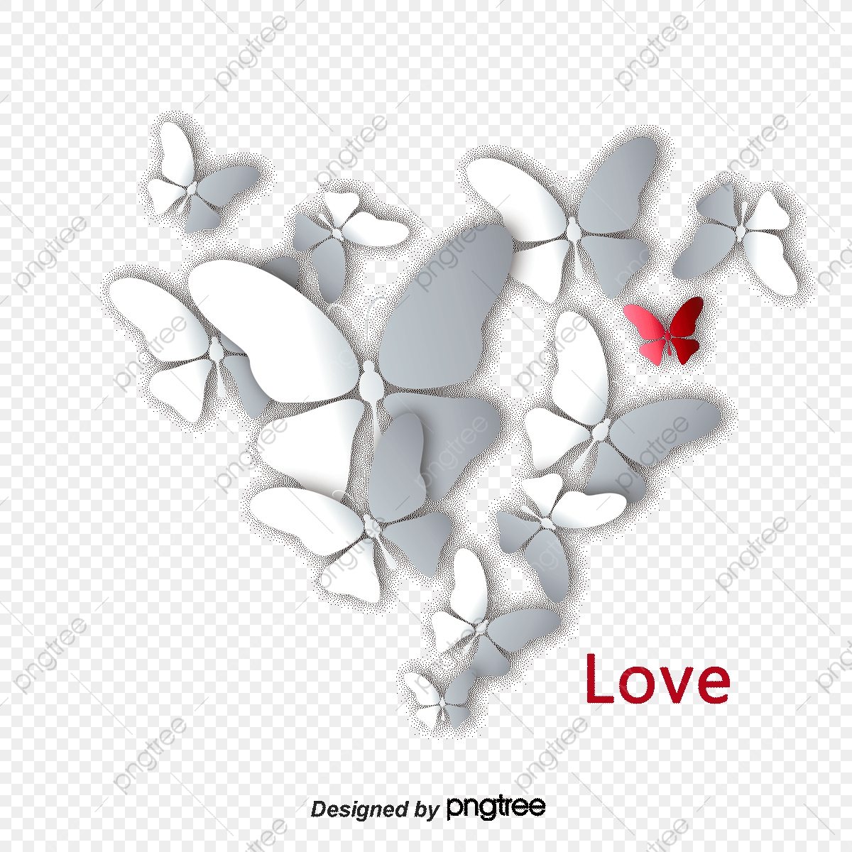 1200x1200 Heart Shaped Paper Cut Butterfly Background Vector, Butterfly