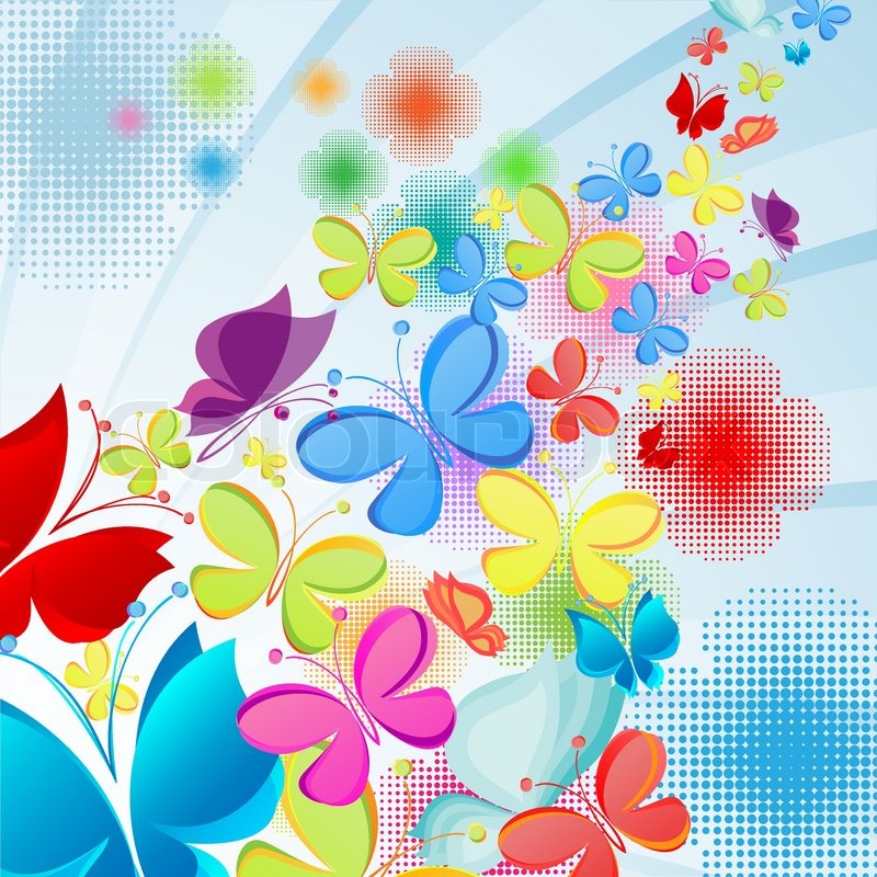 800x800 Vector Butterfly Background Stock Vector Colourbox
