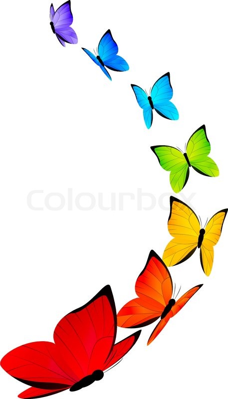 457x800 Rainbow Butterflies Border For Your Stock Vector Colourbox