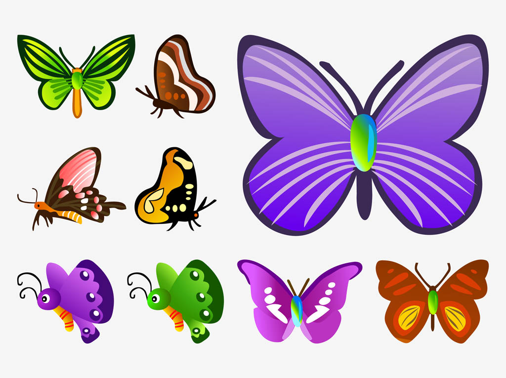 1024x765 Butterfly Vector Cartoons Vector Art Graphics