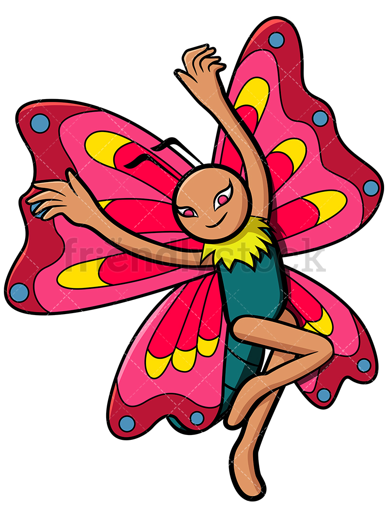 800x1067 Playful Butterfly Dancing Cartoon Vector Clipart
