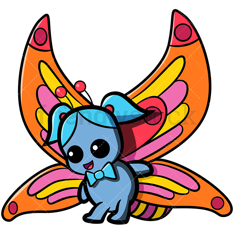 800x800 Adorable Female Butterfly Cartoon Vector Clipart