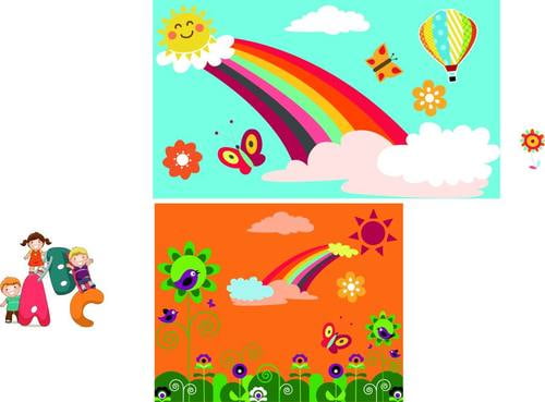 500x369 Rainbow Butterfly Cartoon Pattern Vector Free Graphics Uihere