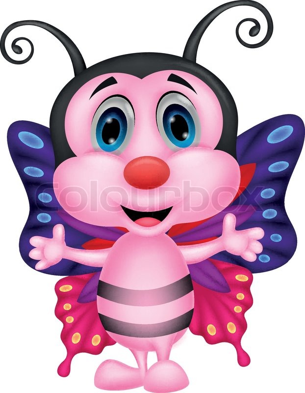 622x800 Vector Illustration Of Happy Butterfly Stock Vector Colourbox