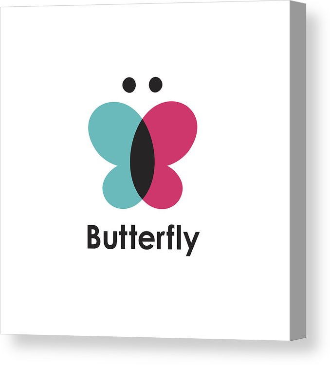 678x750 Butterfly Icon Vector Canvas Print Canvas Art