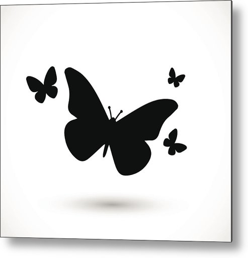 493x513 Butterfly Icon Vector Metal Print