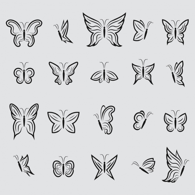 626x626 Butterfly Icons Collection Vector Free Download