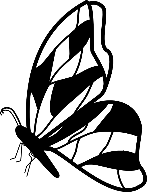 512x671 Butterfly Side View With Irregular Wings Design Free Vector Icons