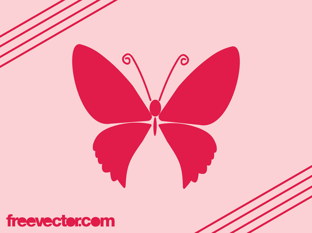 1024x765 Pink Butterfly Icon Vector Art Graphics