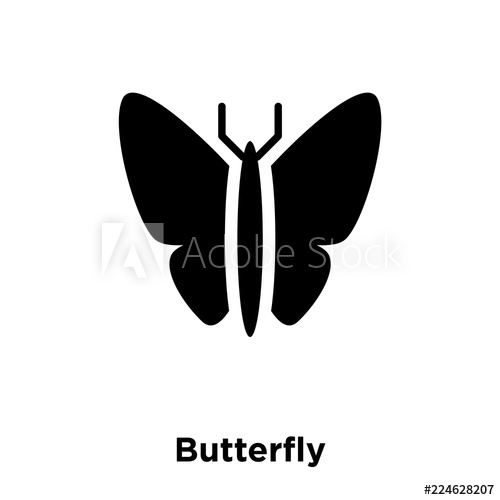 500x500 Butterfly Icon Vector Isolated On White Background, Logo Concept