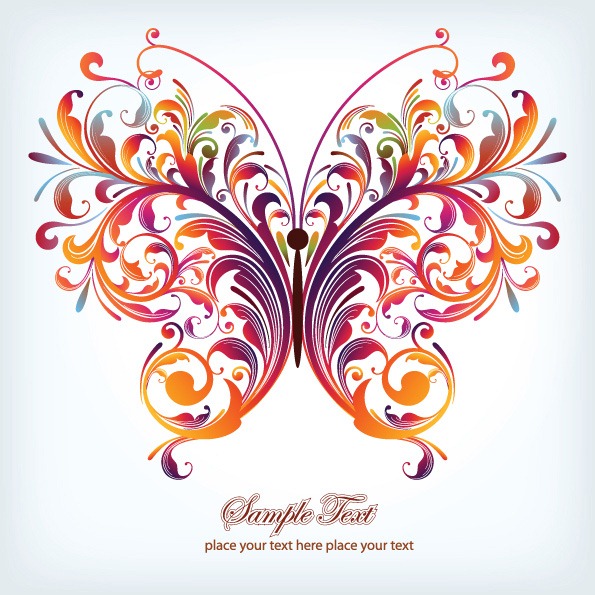 595x595 Butterfly Pattern Vector Material My Free Photoshop World