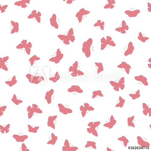 500x500 Butterfly Seamless Pattern Vector Illustration Pink Butterflies