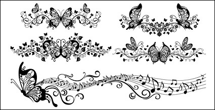 425x218 Free Download Of Beautiful Butterfly Pattern Vector Material