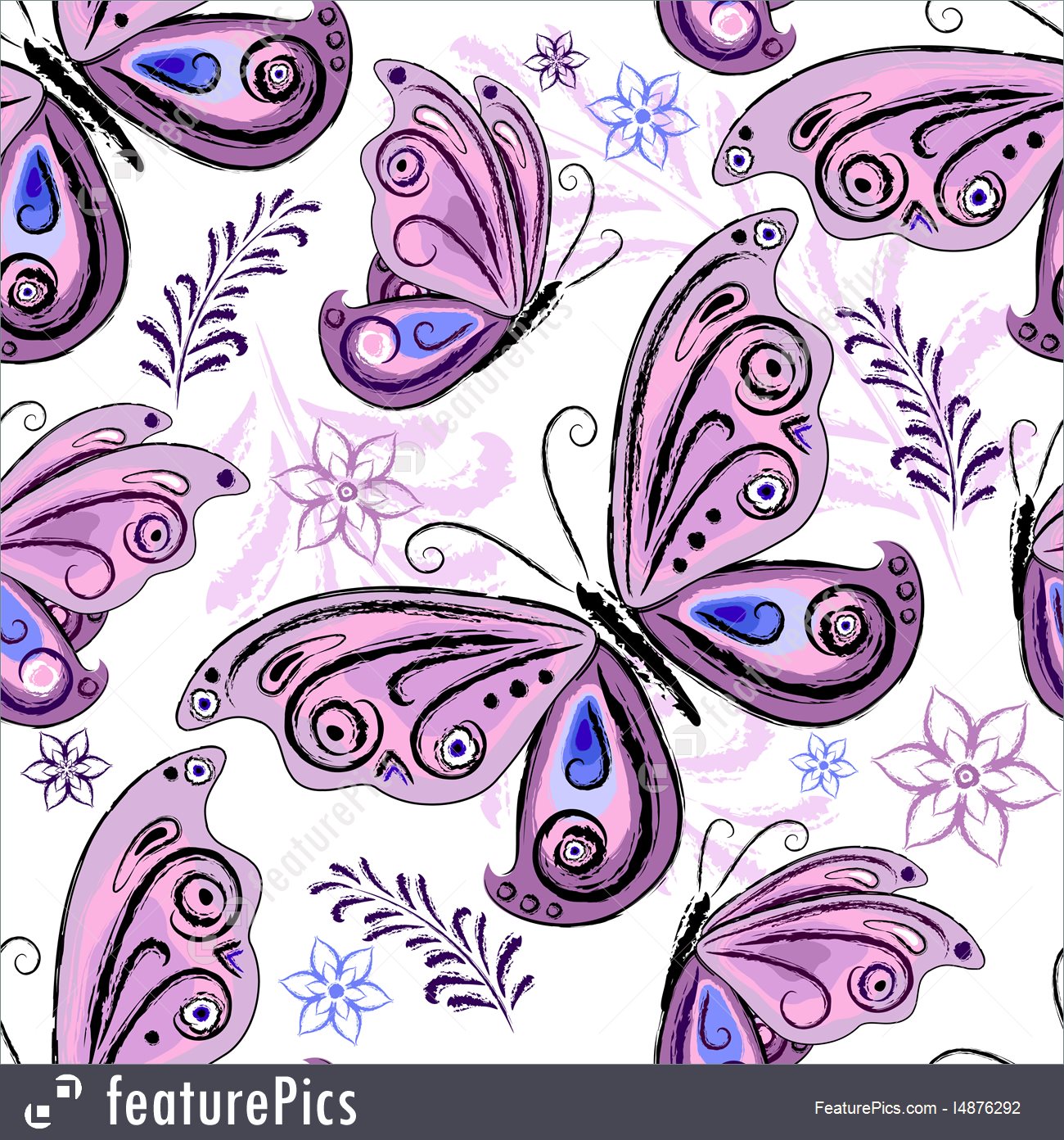 1300x1392 Seamless Butterfly Pattern