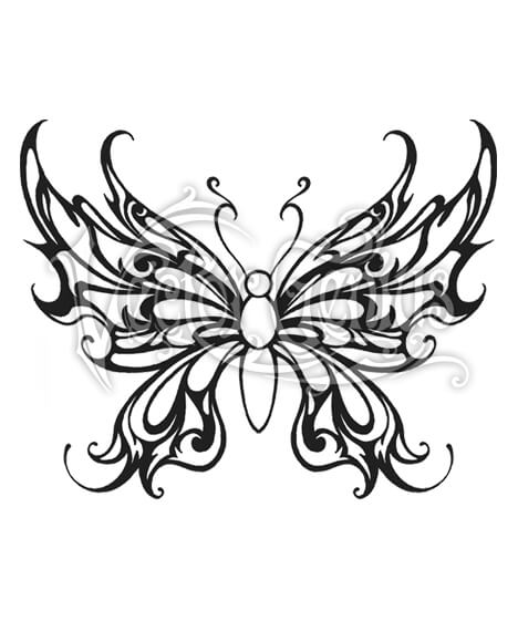 468x580 Tribal Pattern Butterfly Tattoo Graphic Art
