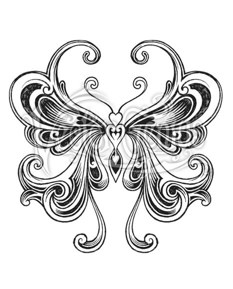468x580 Butterfly Pattern Tattoo Clipart