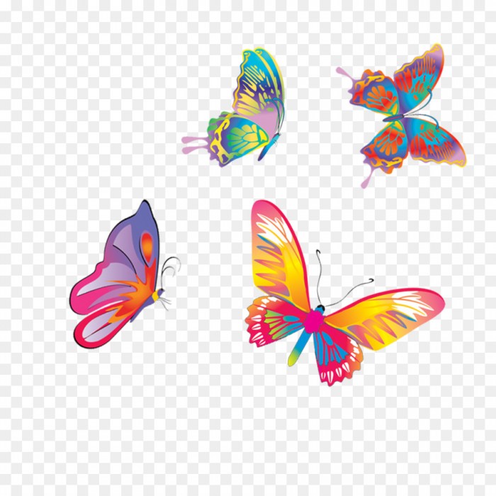 700x700 Butterfly Colored Butterflies Fly Colorful Flying Butterfly Png