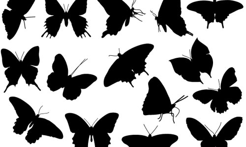 Free Butterfly Silhouette Vector Pack 500x300 Free Butterfly Silhouette Vector Pack