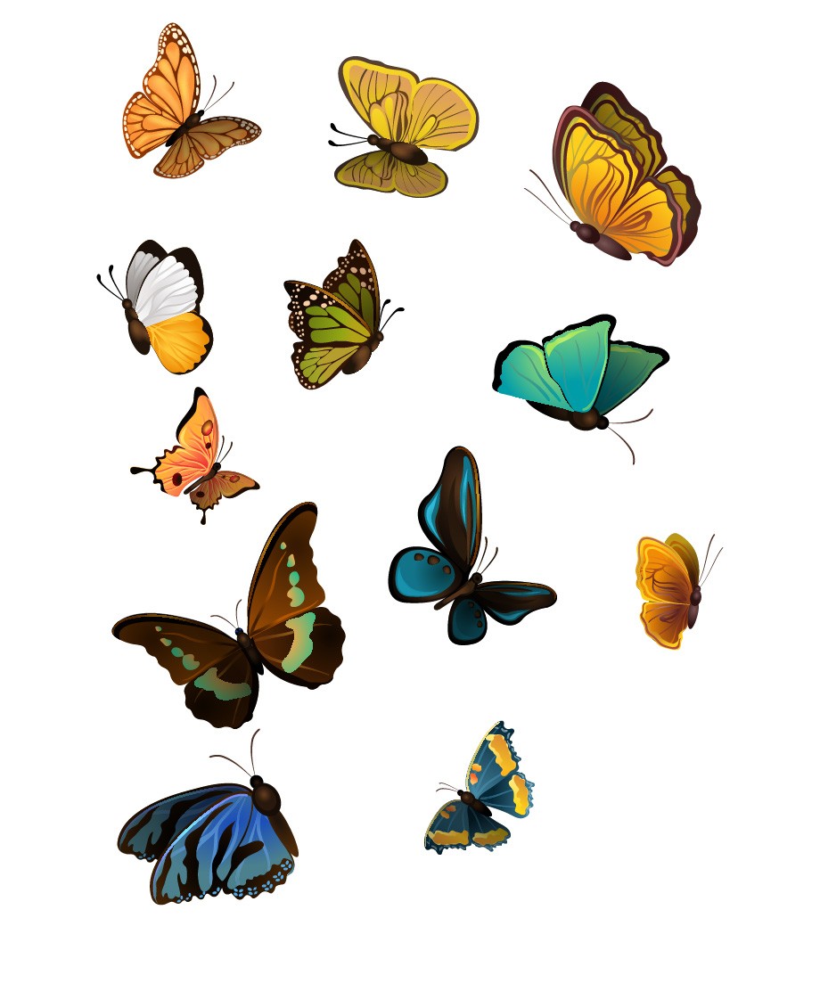 Butterfly Vector Art Pack Illustration Flying In The Air 920x1131 Butterfly Vector Art Pack Illustration Flying In The Air