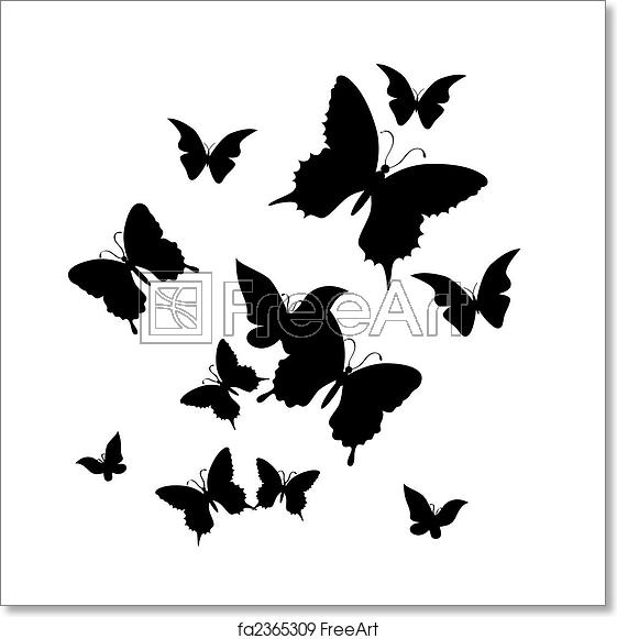 Free Art Print Of The Butterfly Vector Illustration Silhouette 561x581 Free Art Print Of The Butterfly Vector Illustration Silhouette