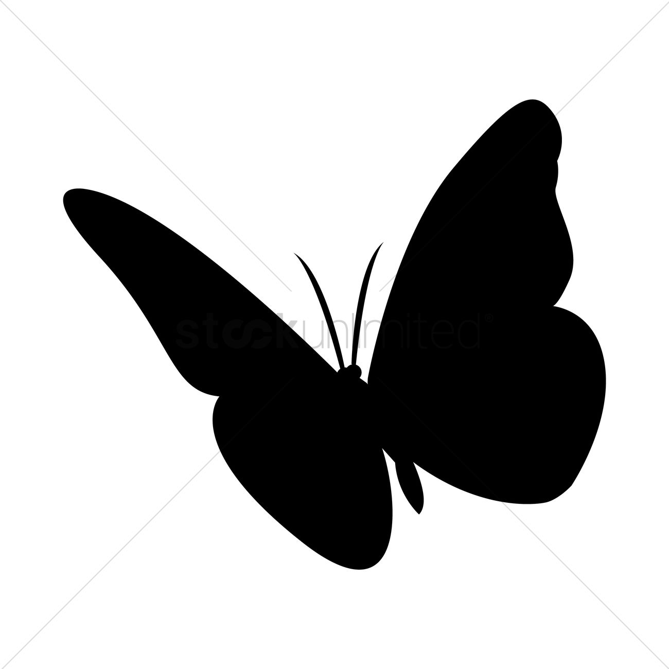 Silhouette Of Butterfly Vector Image 1300x1300 Silhouette Of Butterfly Vector Image