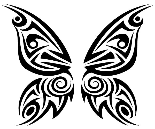 600x500 Free Tribal Butterfly Vector