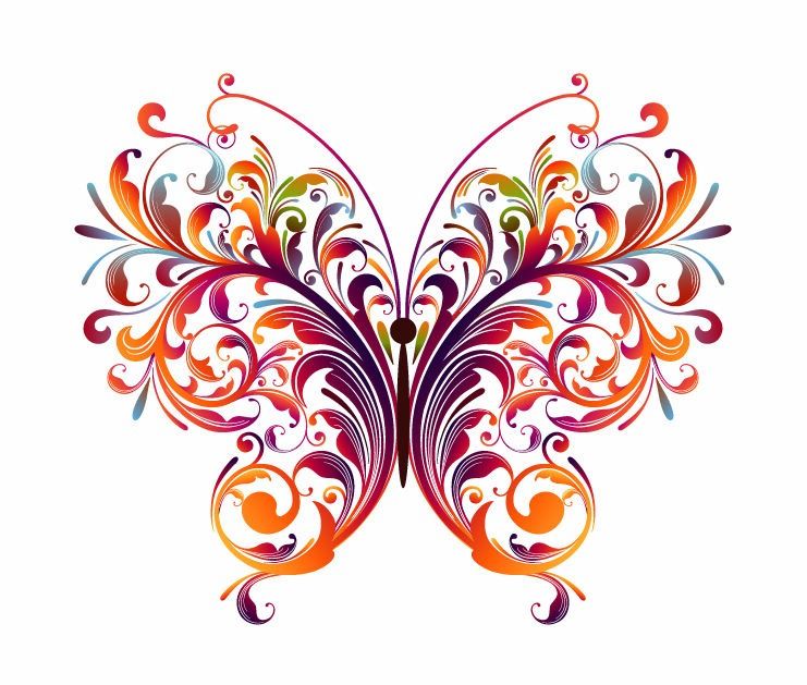 741x629 Abstract Designs To Draw Abstract Floral Butterfly Vector