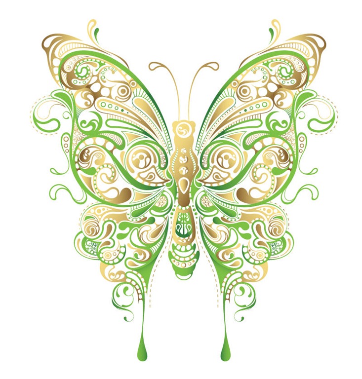733x768 Abstract Floral Butterfly Vector Art Free Vector Graphics All