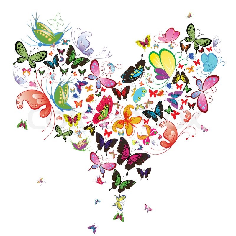 800x800 Abstract Heart Butterfly Vector Art Stock Vector Colourbox
