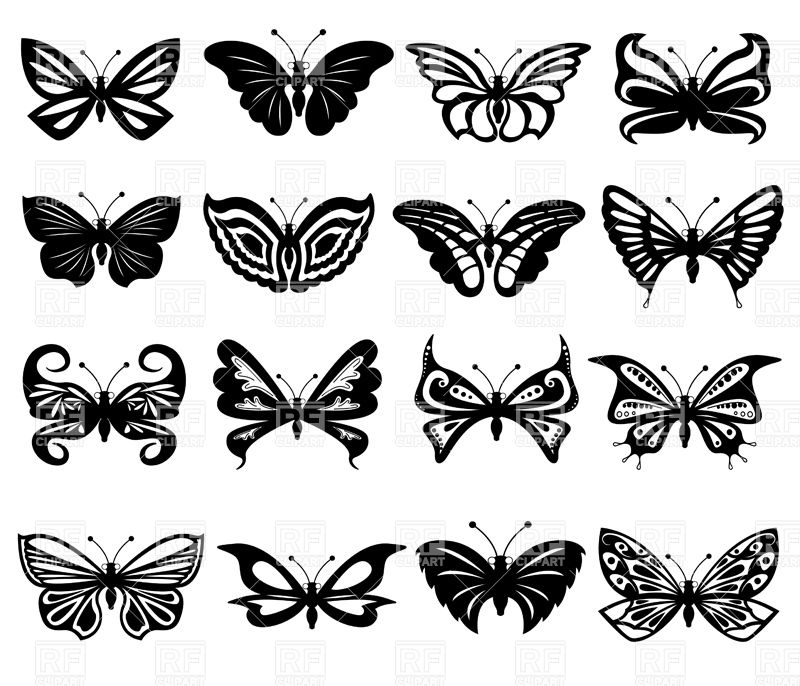 114 Butterfly Svg Black And White SVG PNG EPS DXF File