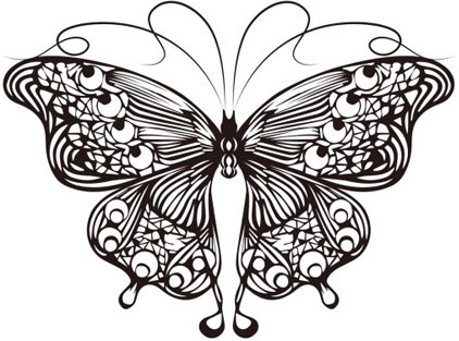 422x313 Butterfly Outline Free Vector Download