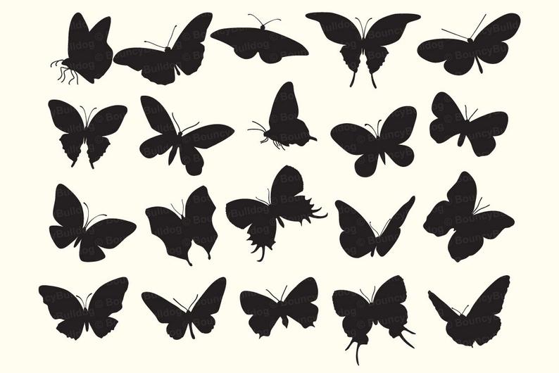 794x530 Butterfly Silhouettes Digital Butterflies Vector Butterfly Etsy