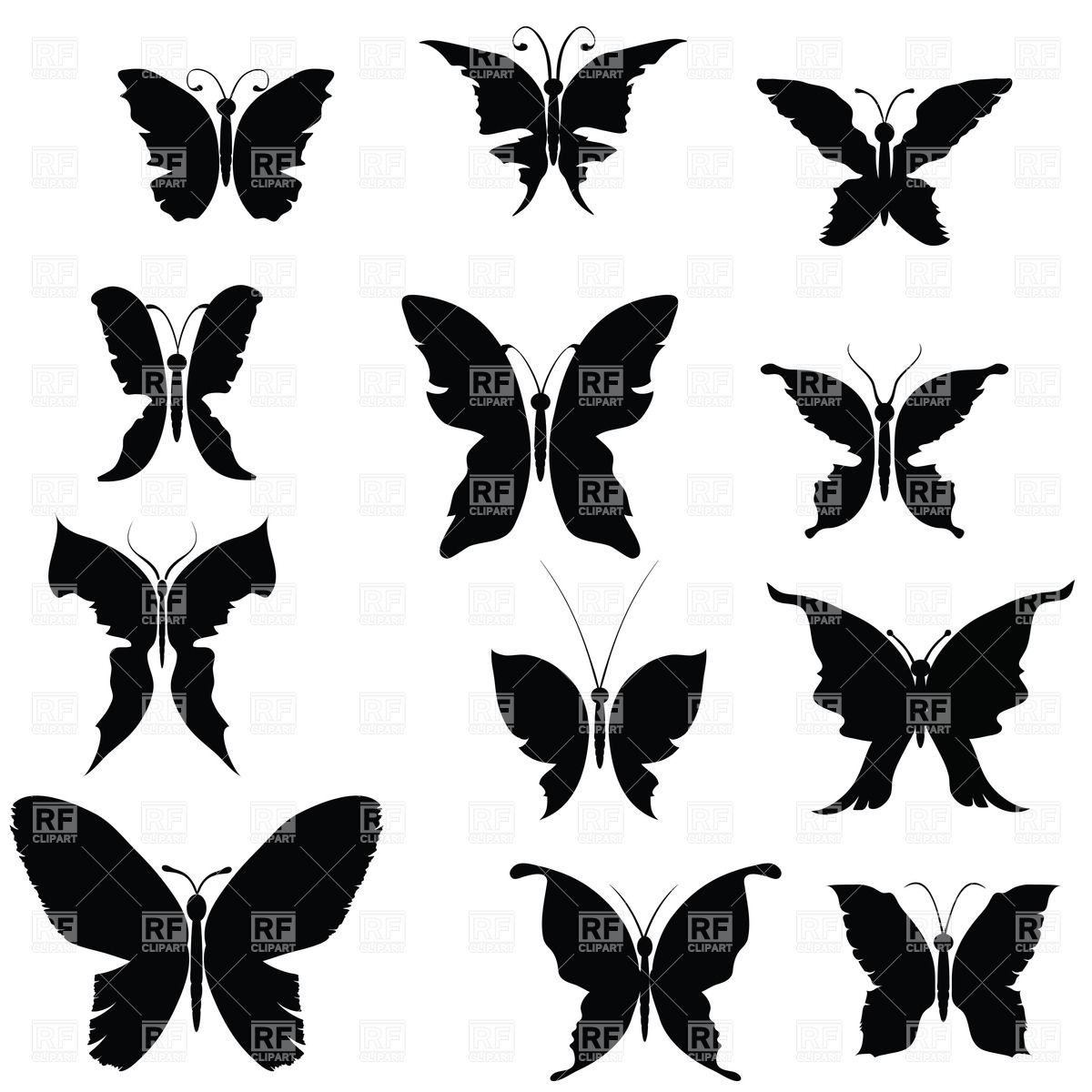 1200x1200 Silhouettes Of Butterflies Vector Image Of Silhouettes, Outlines