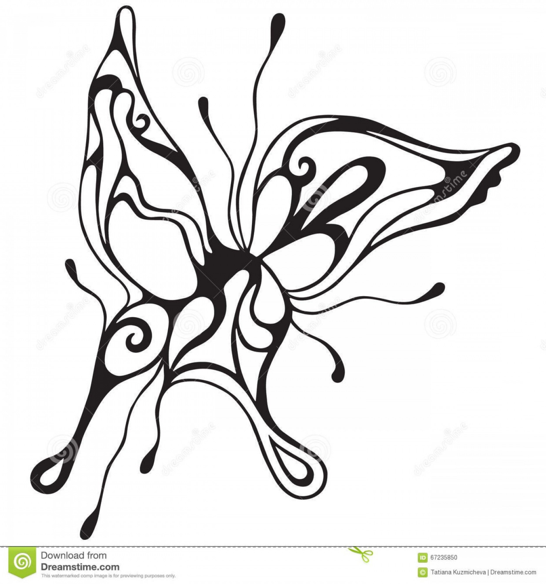 1872x2001 Stock Illustration Abstract Butterfly Black White Lines Vector