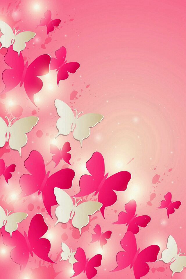 Pink An White Butterflies Abstract Abstract Backgrounds, White 640x960 Pink An White Butterflies Abstract Abstract Backgrounds, White