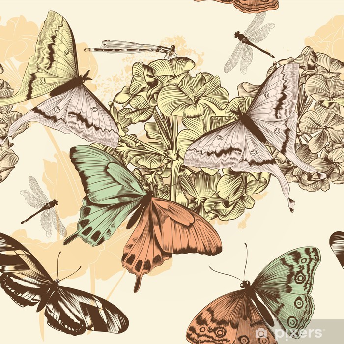 Seamless Vector Wallpaper Pattern With Butterflies In Vintage St 700x700 Seamless Vector Wallpaper Pattern With Butterflies In Vintage St