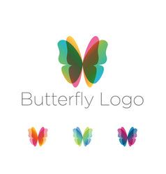 238x250 Colorful Butterfly Wings Logo Set Clipart Wings Logo, Vector