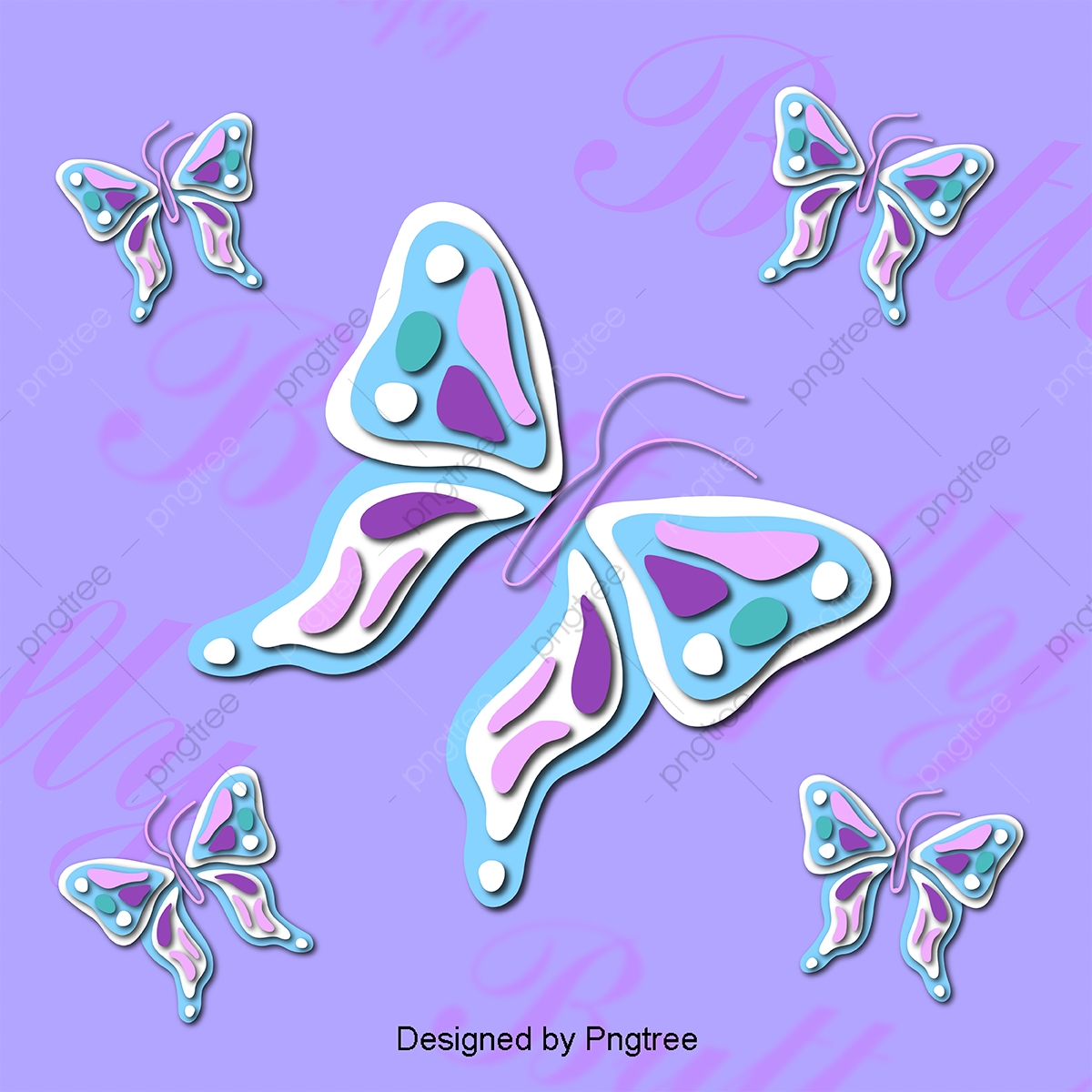 1200x1200 Beautiful Cartoon Lovely Hand Painted Colorful Butterfly Wings