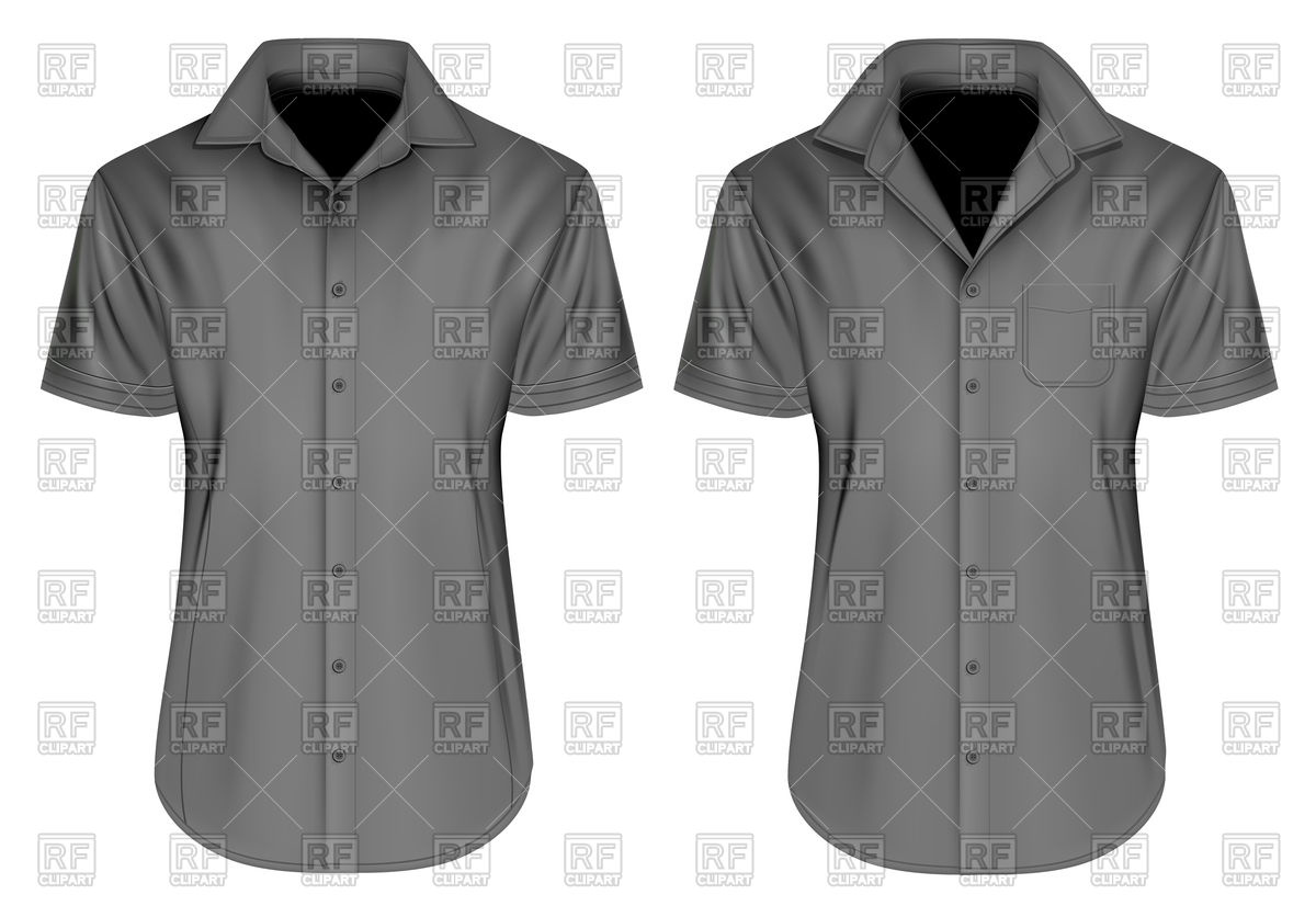 1200x836 Men's Short Sleeved Formal Button Down Shirts Vector Image