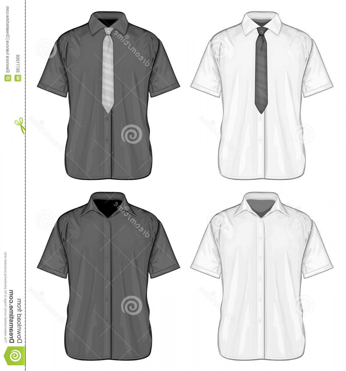 1453x1560 Royalty Free Stock Image Short Sleeve Dress Shirts Vector