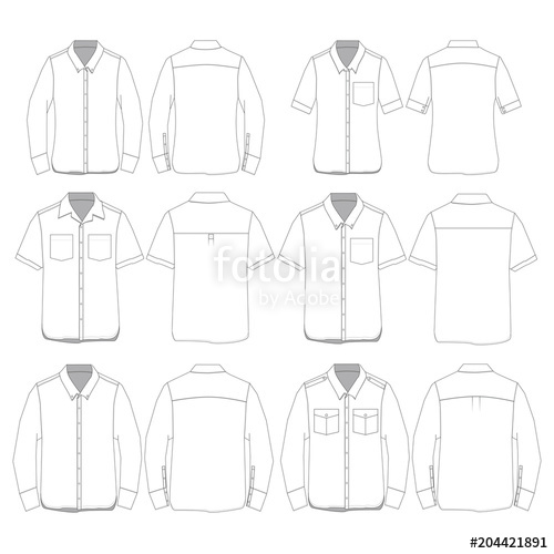 500x500 Vector Template For Button Down Shirts Stock Image And Royalty